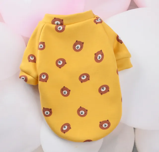 Young autumn and winter small dog pet clothes Yellow Bear - Shop at LoveMi