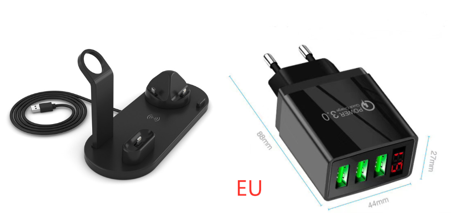 Black and EU adapter