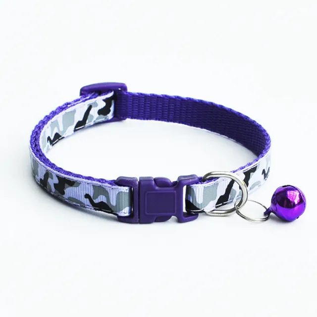 Pet camouflage bell collar Purple - Shop at LoveMi
