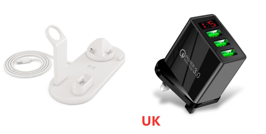 White and UK adapter