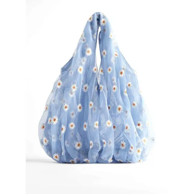 Mesh Daisy Bag Tote Blue - Shop at LoveMi