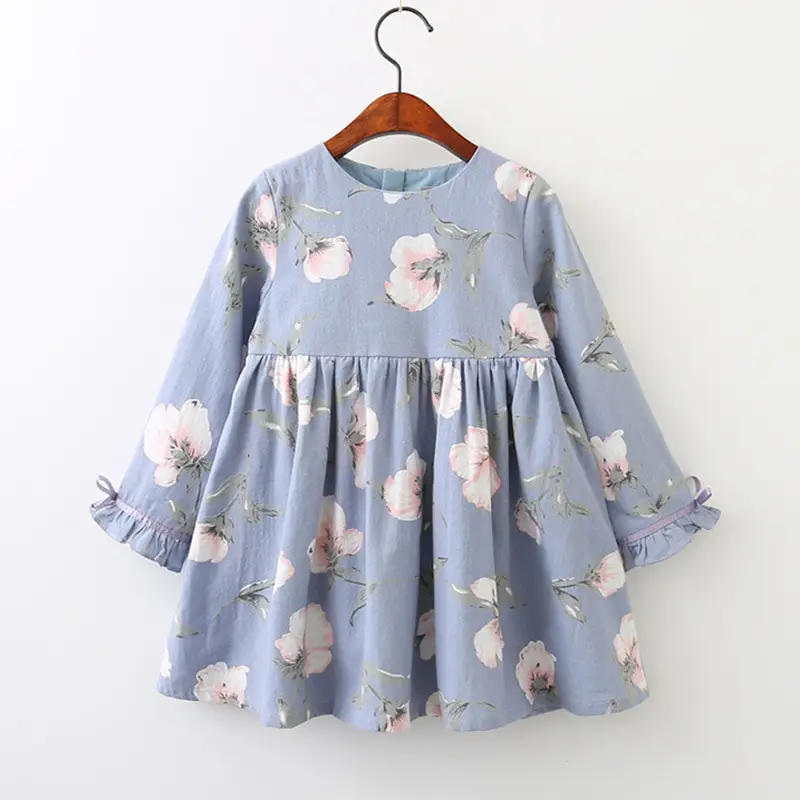 Girls print long sleeve dress