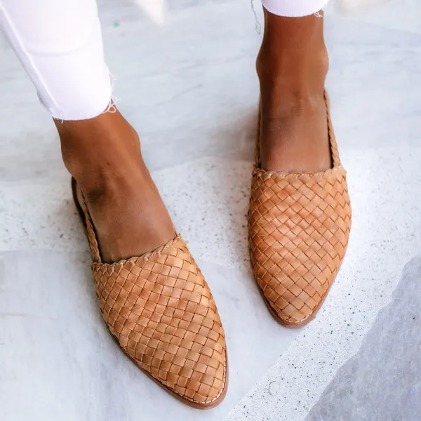 Pointed toe flat sandals Apricot - Shop at LoveMi
