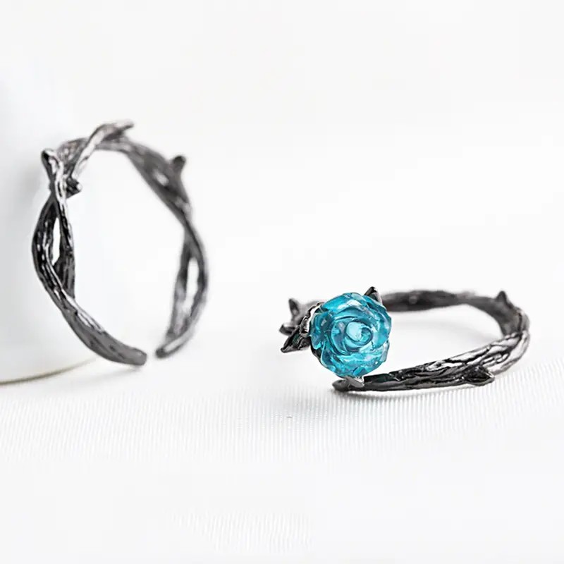 Korean Rose Ring Silver
