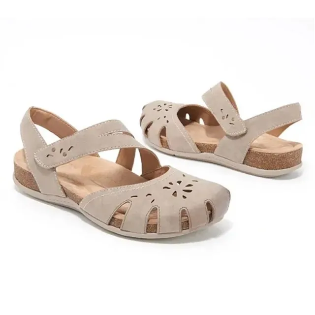 Oversized wedge heel cutout sandals Beige - Shop at LoveMi