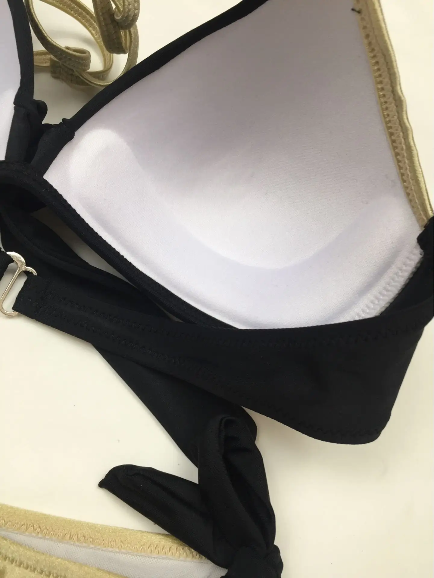 Cross-body solid color bikini