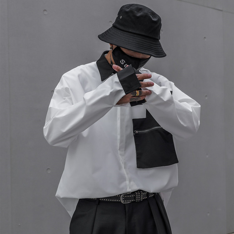 Korean style long sleeve loose white shirt