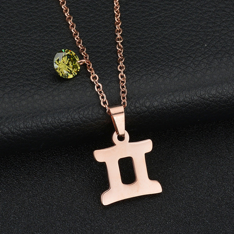 Twelve constellations with birthstone pendant