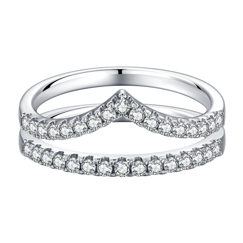 S925 silver platinum-plated mosanite ring