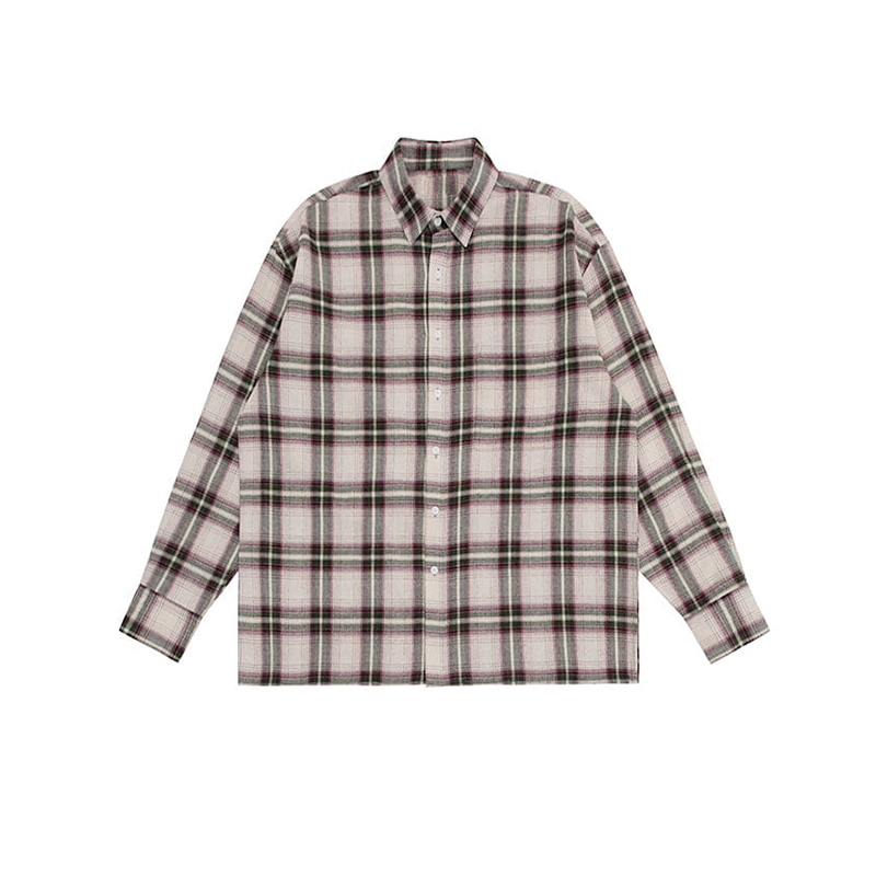 Men's autumn long sleeve plaid shirt