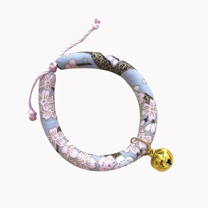Japanese style pet cat and dog collar necklace - Pink Blue