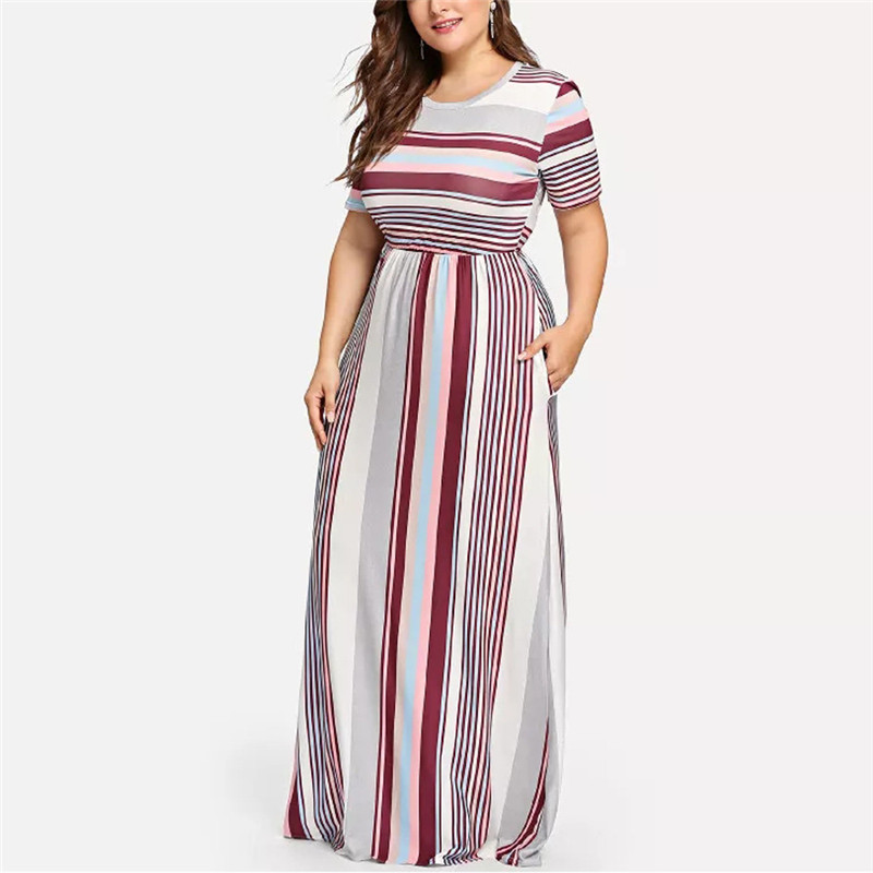 Round neck large swing dress