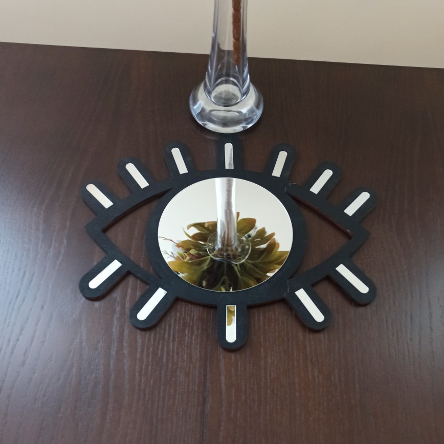 Wooden Eye Shape Wall Mirror, picture 4 of 4