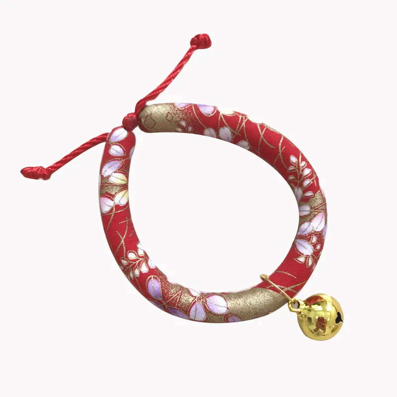Japanese style pet cat and dog collar necklace - Red