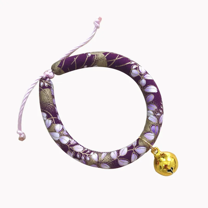 Japanese style pet cat and dog collar necklace - Purple