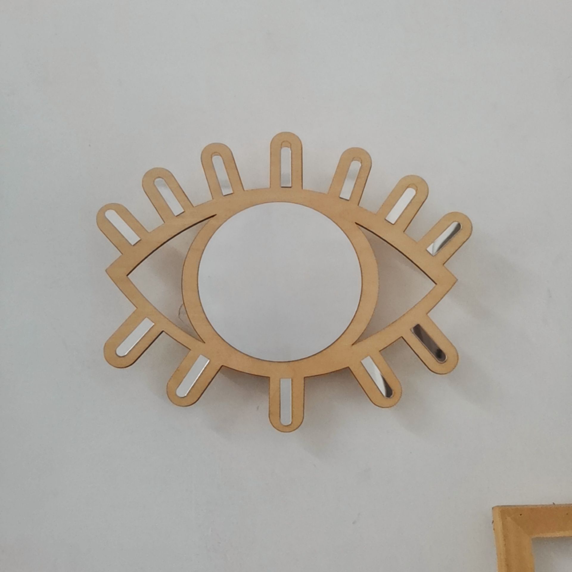 Wooden Eye Shape Wall Mirror, picture 2 of 4