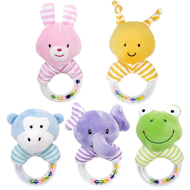 Baby Plush Rattle Toy with Handbell for Infants