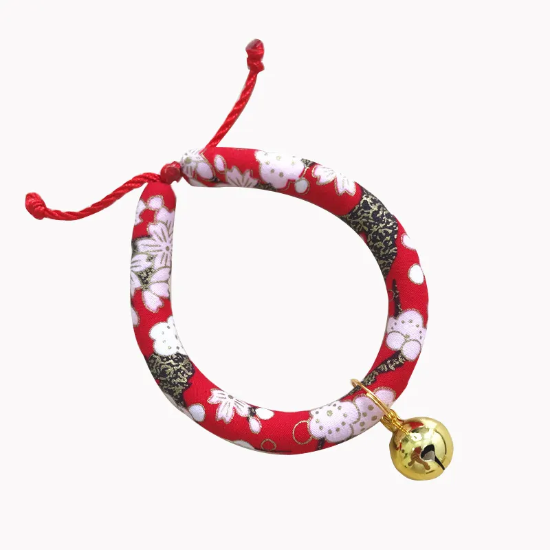 Japanese style pet cat and dog collar necklace - Red B
