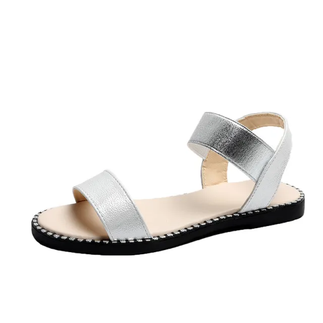Flat heel sandals women flat non slip sandals Silver - Shop at LoveMi