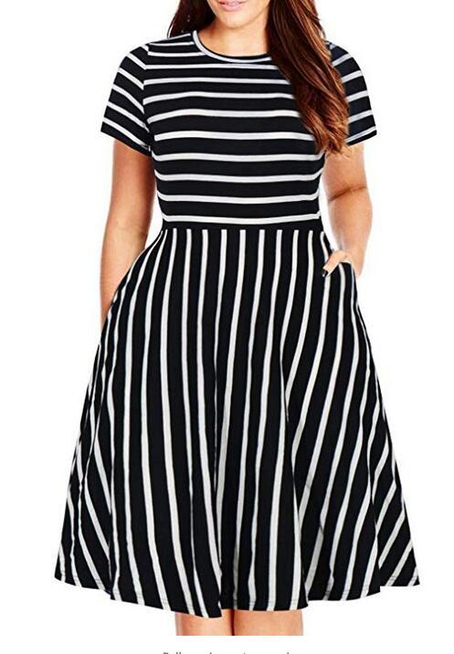 Women's striped pocket dress