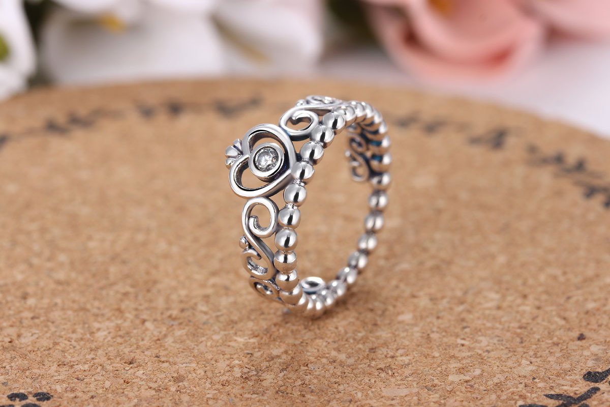 Diamond and copper crown ring