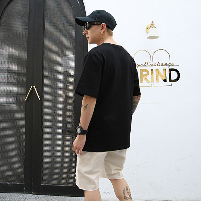 Pure cotton summer new half-sleeved men's compassionate Korean loose-fitting shirt round neck short-sleeved men's T-shirt bottoming shirt