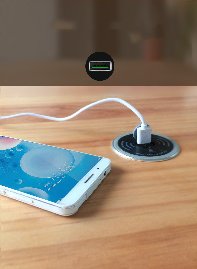 Desktop embedded wireless charger