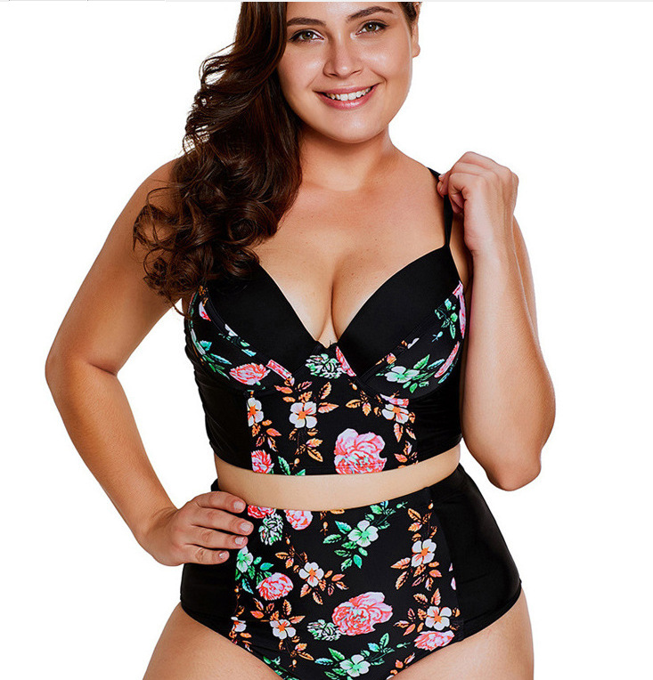 Triangle high waist split swimsuit