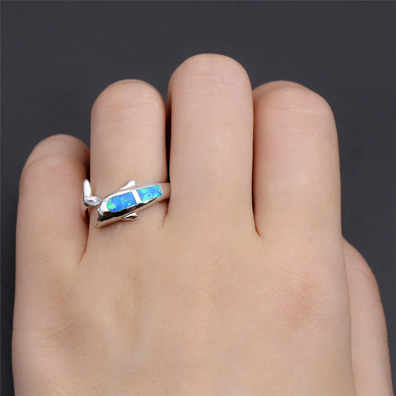 European and American fashion new Opal Ring
