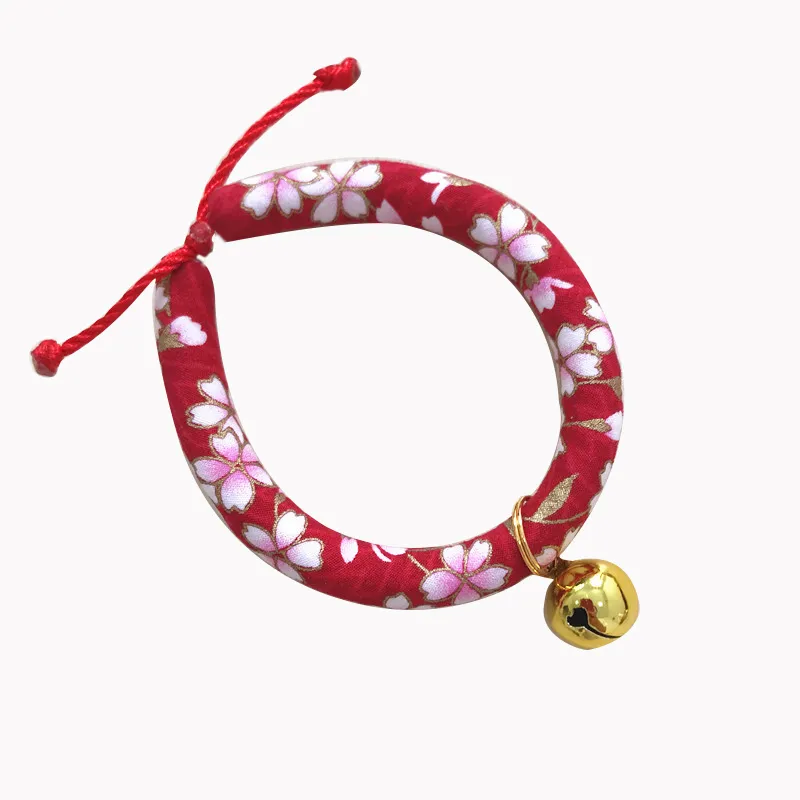 Japanese style pet cat and dog collar necklace - Red C