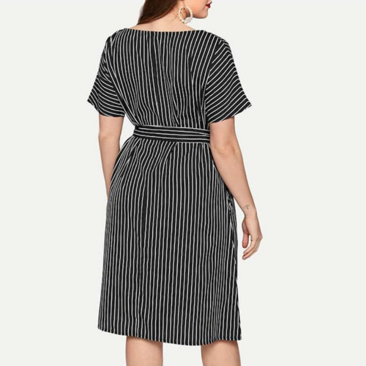 فستان صيفي جديد بنقشة خطوط للسيدات