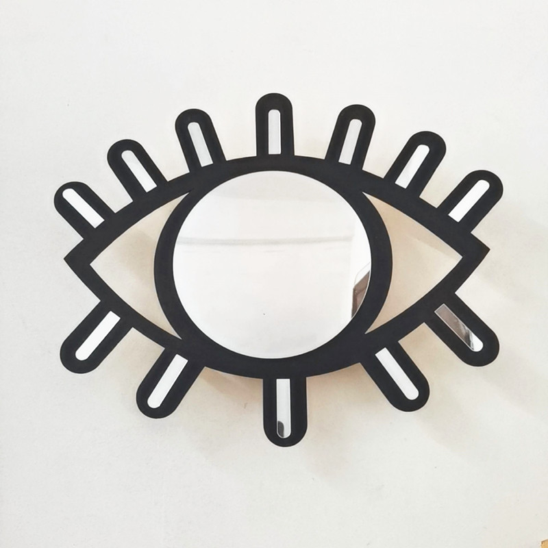 Wooden Eye Shape Wall Mirror