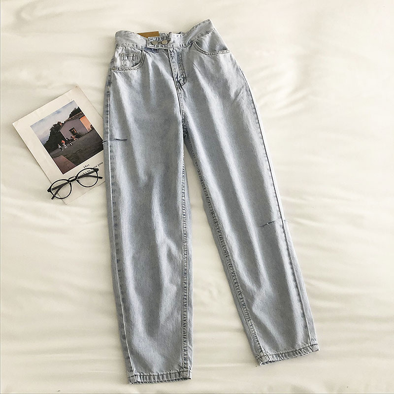 Broken ninth pants old pants Blue - Shop at LoveMi