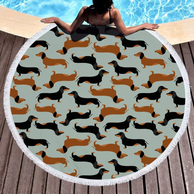 Round printed beach towel Color 1 - Shop at LoveMi
