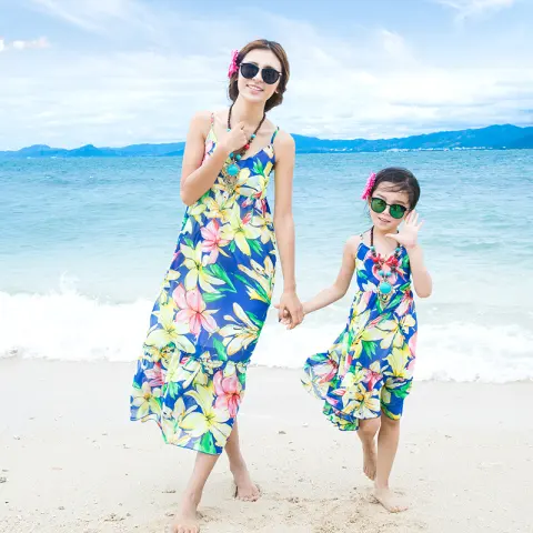 Sweet Sling Chiffon Girls Beach Dress