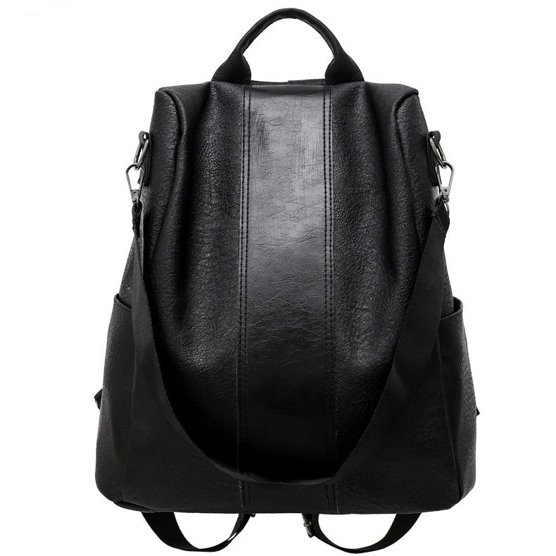 Mochila de cuero de color liso para mujer Bolso de diseñador de moda con múltiples bolsillos - Imagen 6 de 7