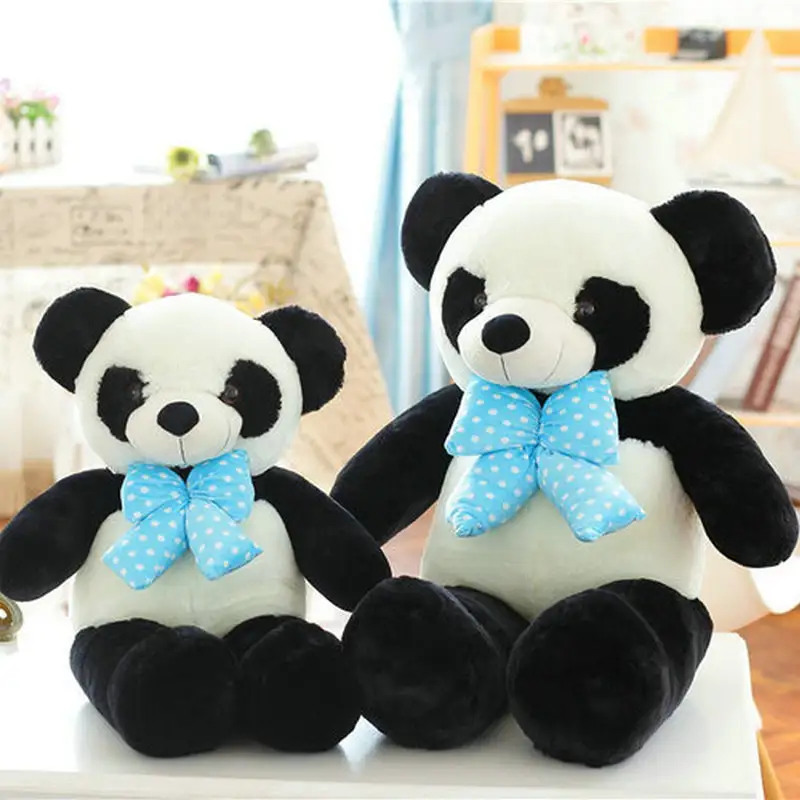 Bow tie panda plush toy