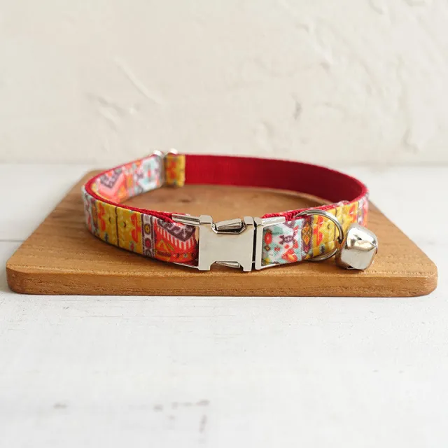 Adjustable pet collar with bell Red - Shop at LoveMi