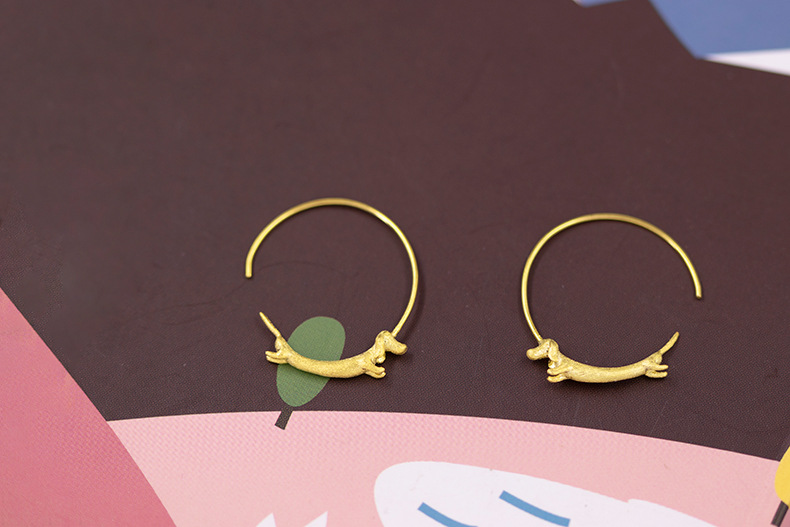 Cute dachshund puppy earrings