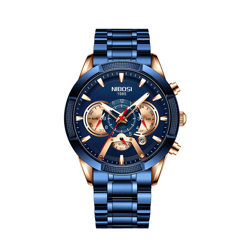 Nibosi waterproof luminous multifunctional men's watch