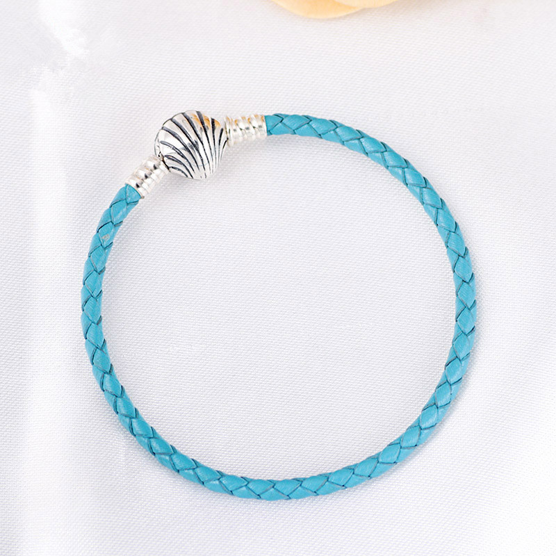 Leather ocean shell bracelet