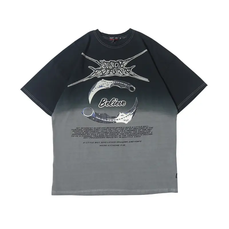 Summer tie-dye gradient short-sleeved T-shirt