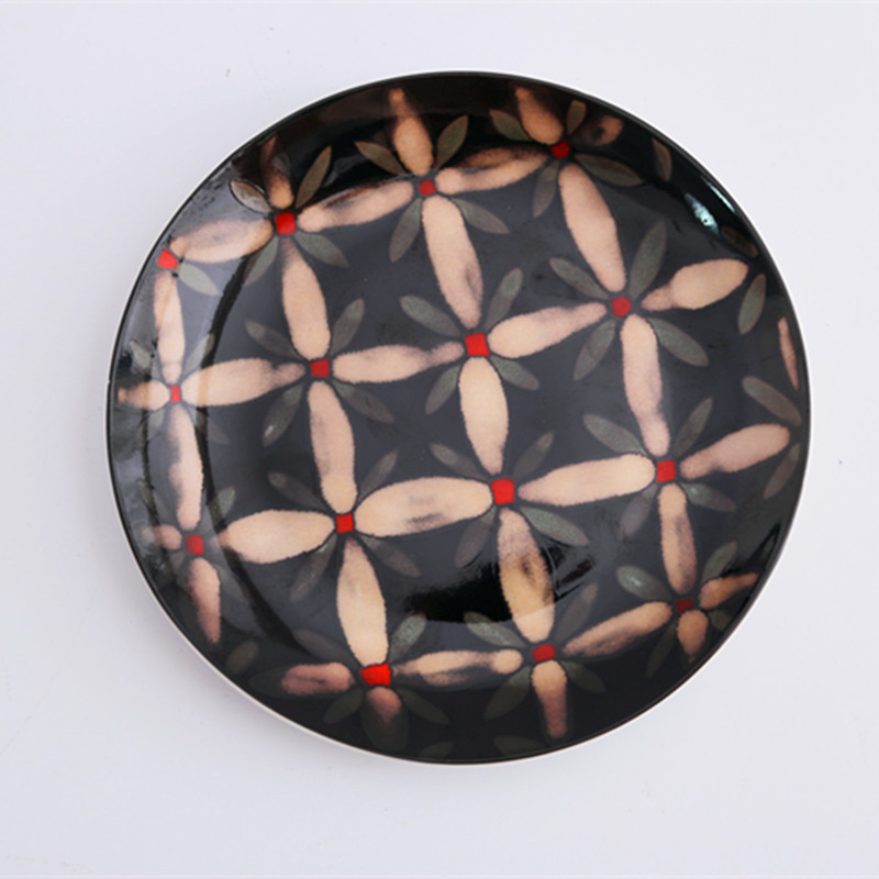 Floral round ceramic dinner plate — view 6