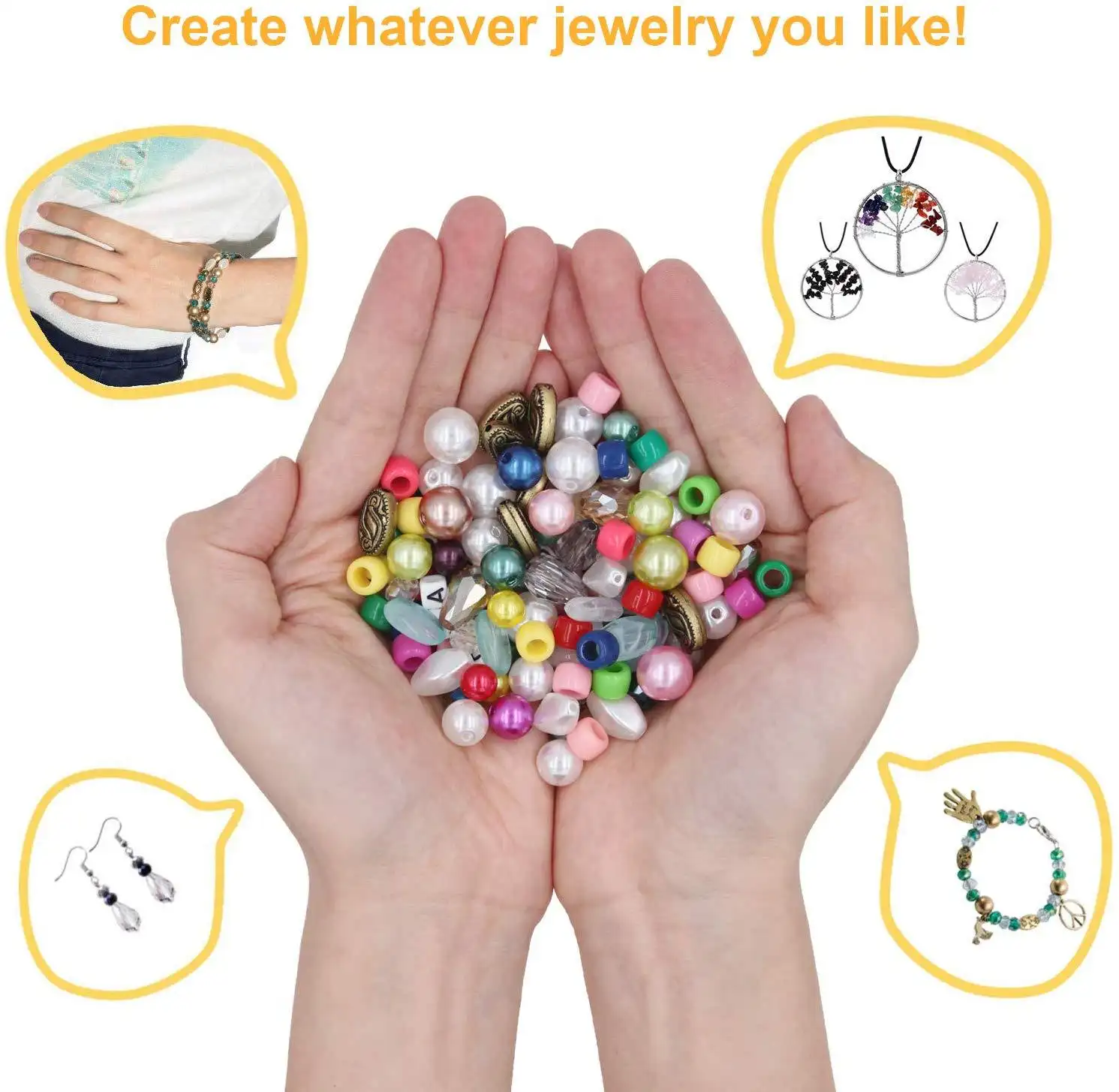 1171pcs crystal beads material