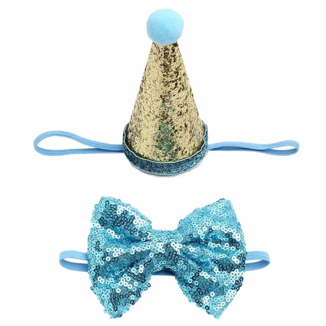 Dog sequins solid color small bow Blue - Shop at LoveMi