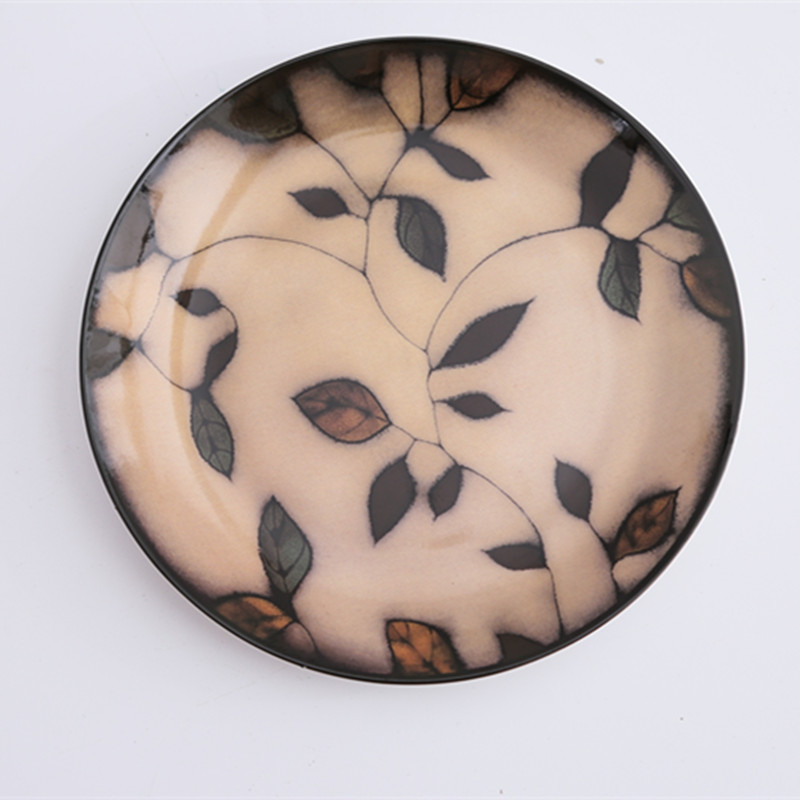 Floral round ceramic dinner plate — view 3