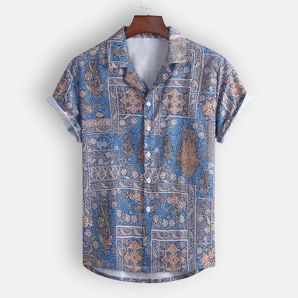 Coquettish men's printed short sleeve