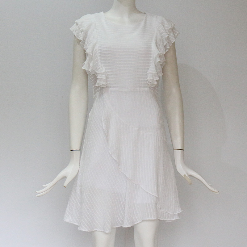 Chiffon sleeveless round neck dress