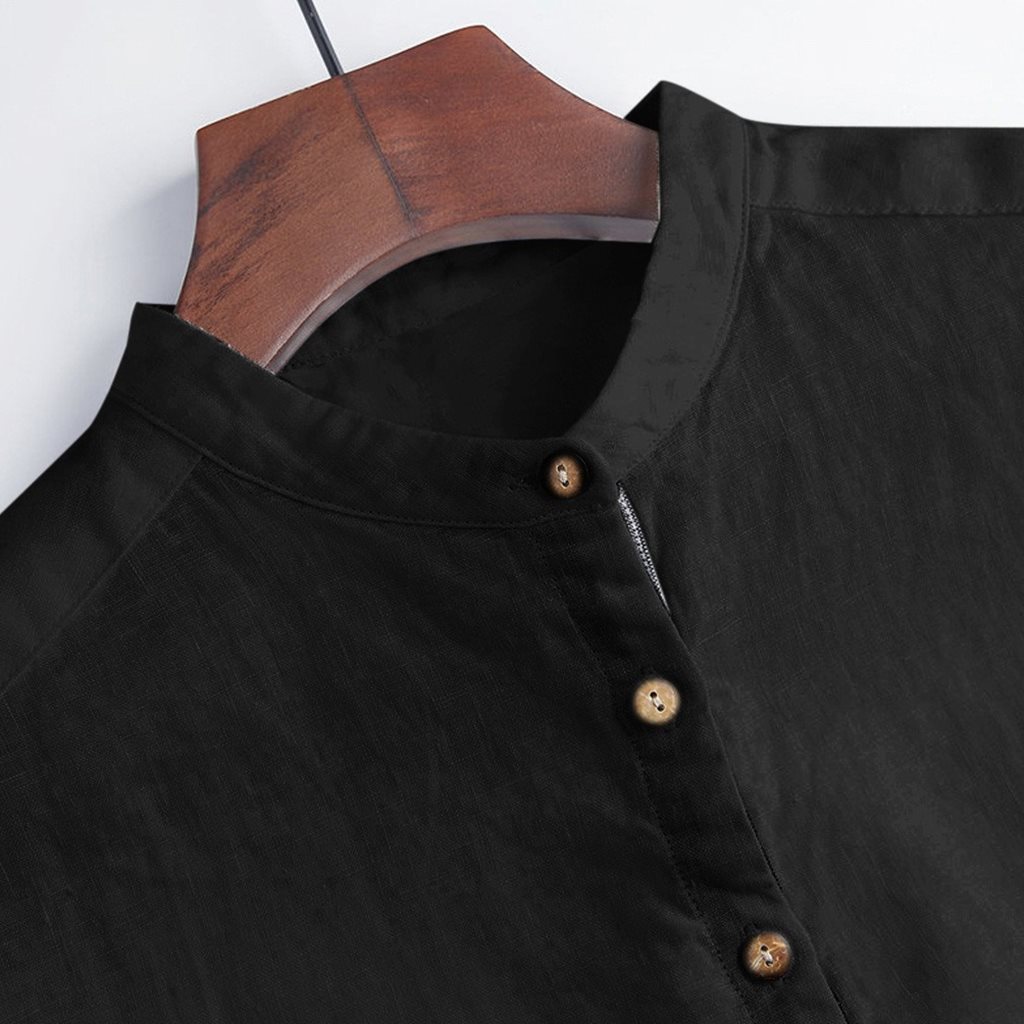 Men's cotton and linen contrast shirt