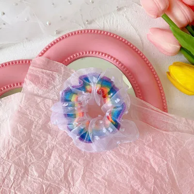 Rainbow yarn sweet hair rope White - Shop at LoveMi
